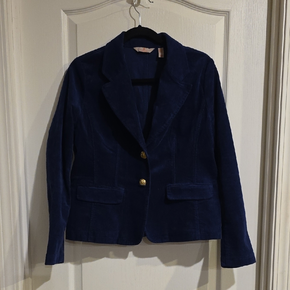 Laurie Felt Navy Blazer with Gold Buttons
